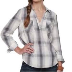 Mudd Juniors Lavender & Grey Plaid Popover Tunic - XXS —- 2 for $20